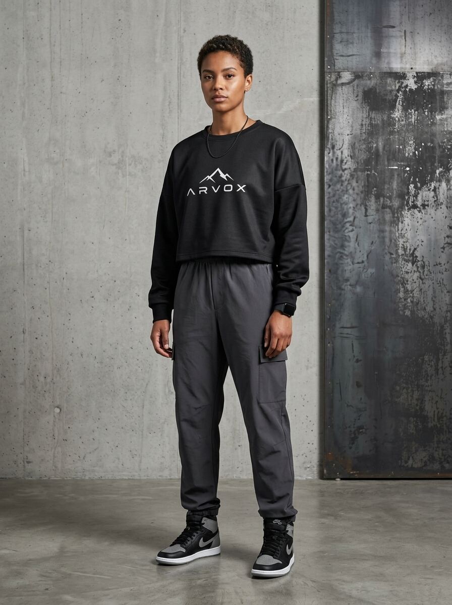 Buzo crop negro ARVOX